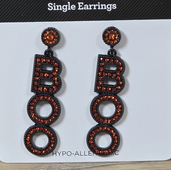 Boo Halloween Earrings Hypo Allergenic Nwt - Picture 2 of 2